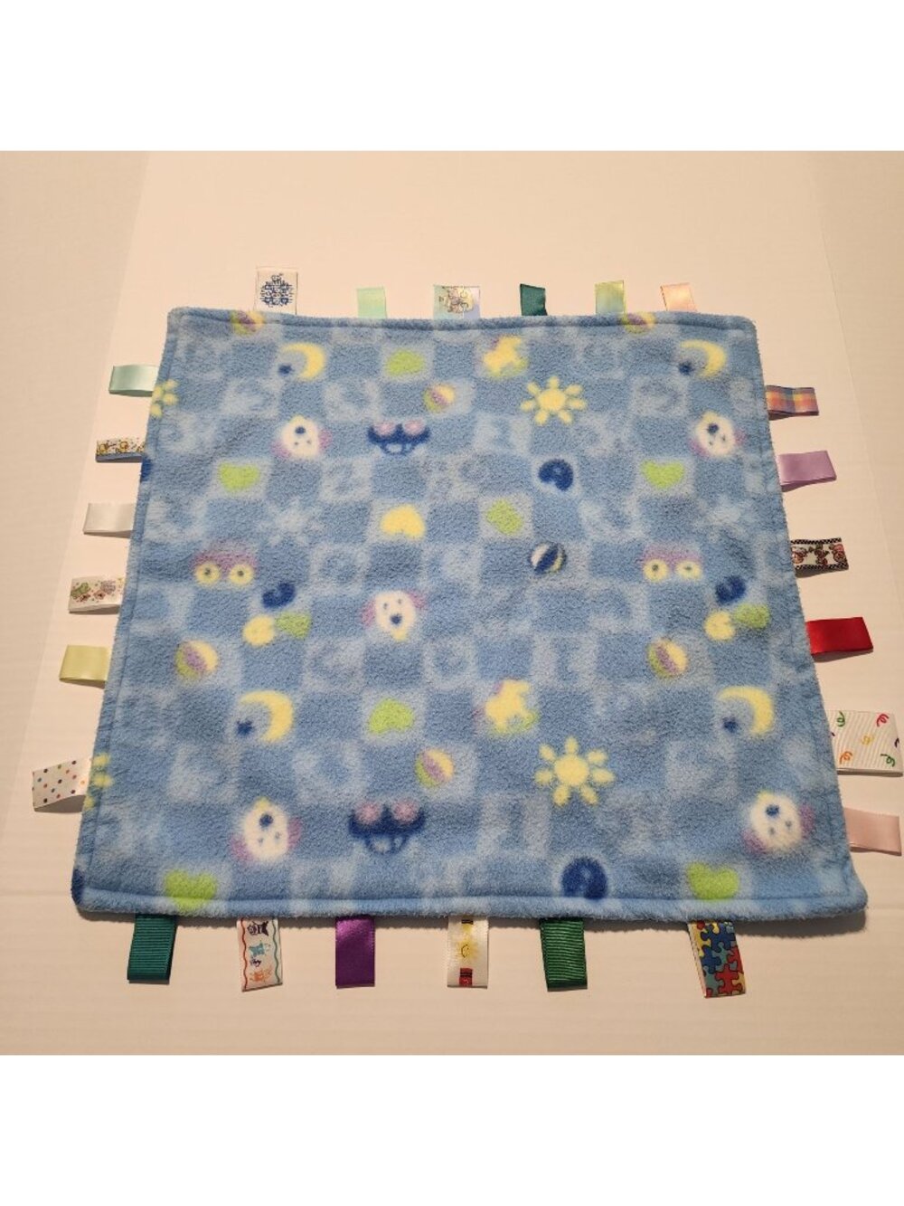 Big Taggies blue lovey security blanket dog car moon vtg